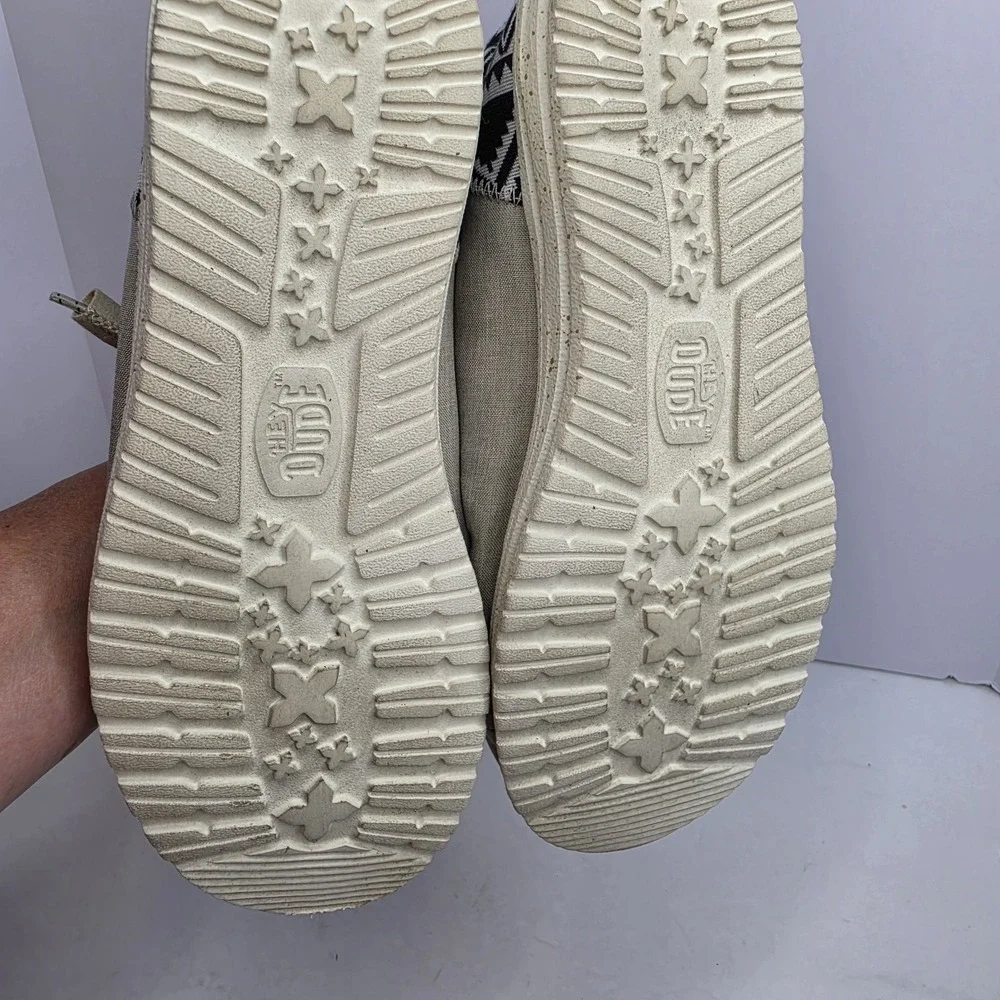 Hey Dude Wally Funk Jacquard Size M 12 Beige Mens